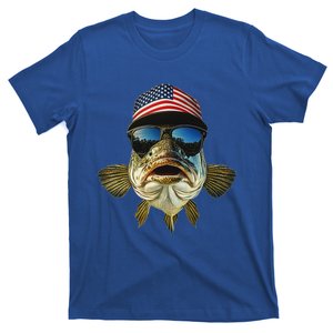 Bass Fishing Te Usa Flag American T-Shirt