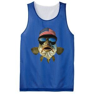 Bass Fishing Te Usa Flag American Mesh Reversible Basketball Jersey Tank