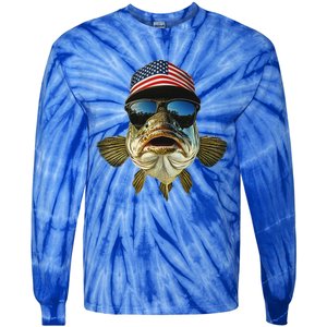 Bass Fishing Te Usa Flag American Tie-Dye Long Sleeve Shirt