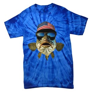 Bass Fishing Te Usa Flag American Tie-Dye T-Shirt