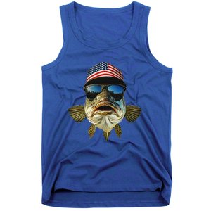 Bass Fishing Te Usa Flag American Tank Top