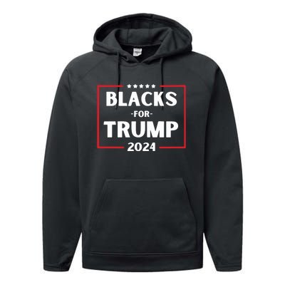 Blacks For Trump 2024 Donald Trump 2024 Performance Fleece Hoodie