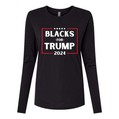 Blacks For Trump 2024 Donald Trump 2024 Womens Cotton Relaxed Long Sleeve T-Shirt