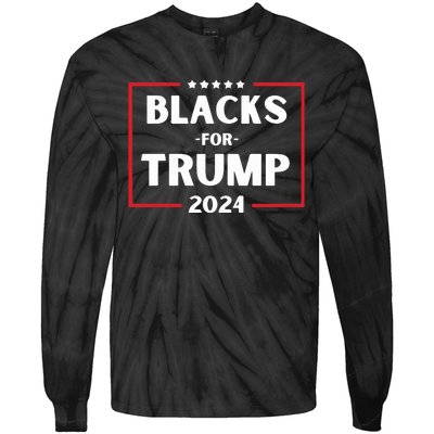 Blacks For Trump 2024 Donald Trump 2024 Tie-Dye Long Sleeve Shirt