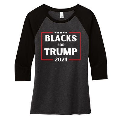 Blacks For Trump 2024 Donald Trump 2024 Women's Tri-Blend 3/4-Sleeve Raglan Shirt