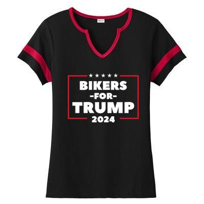 Bikers For Trump 2024 Ladies Halftime Notch Neck Tee