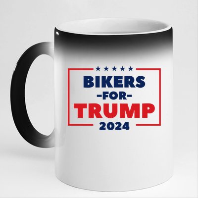 Bikers For Trump 2024 11oz Black Color Changing Mug