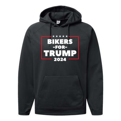 Bikers For Trump 2024 Performance Fleece Hoodie