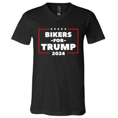 Bikers For Trump 2024 V-Neck T-Shirt