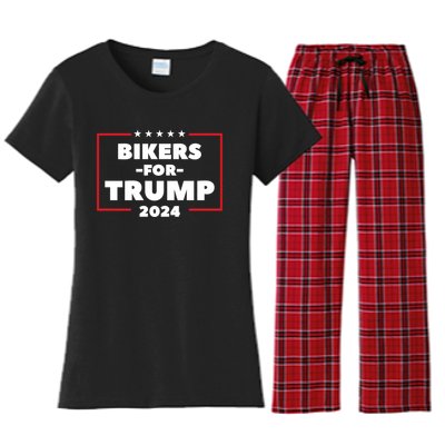 Bikers For Trump 2024 Women's Flannel Pajama Set