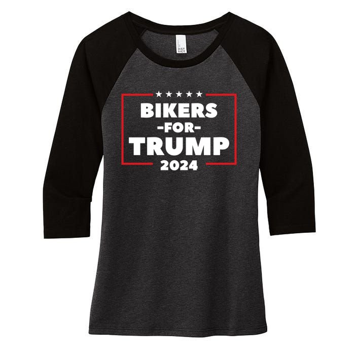 Bikers For Trump 2024 Women's Tri-Blend 3/4-Sleeve Raglan Shirt