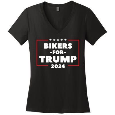 Bikers For Trump 2024 Women's V-Neck T-Shirt