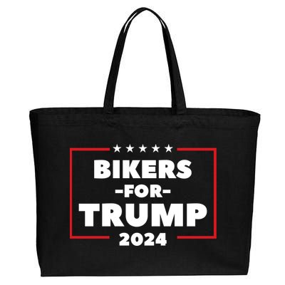 Bikers For Trump 2024 Cotton Canvas Jumbo Tote