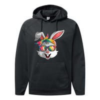 Bunny Face Tie Dye Glasses Easter Day Performance Fleece Hoodie