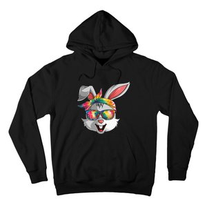 Bunny Face Tie Dye Glasses Easter Day Hoodie