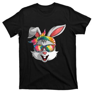 Bunny Face Tie Dye Glasses Easter Day T-Shirt