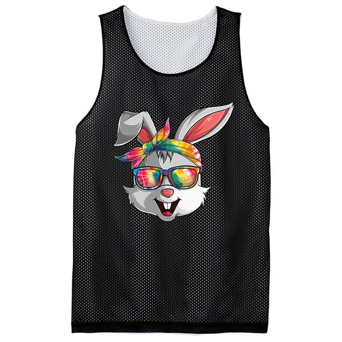 Bunny Face Tie Dye Glasses Easter Day Mesh Reversible Basketball Jersey Tank