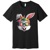 Bunny Face Tie Dye Glasses Easter Day Premium T-Shirt