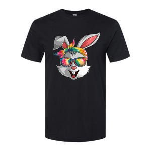 Bunny Face Tie Dye Glasses Easter Day Softstyle CVC T-Shirt