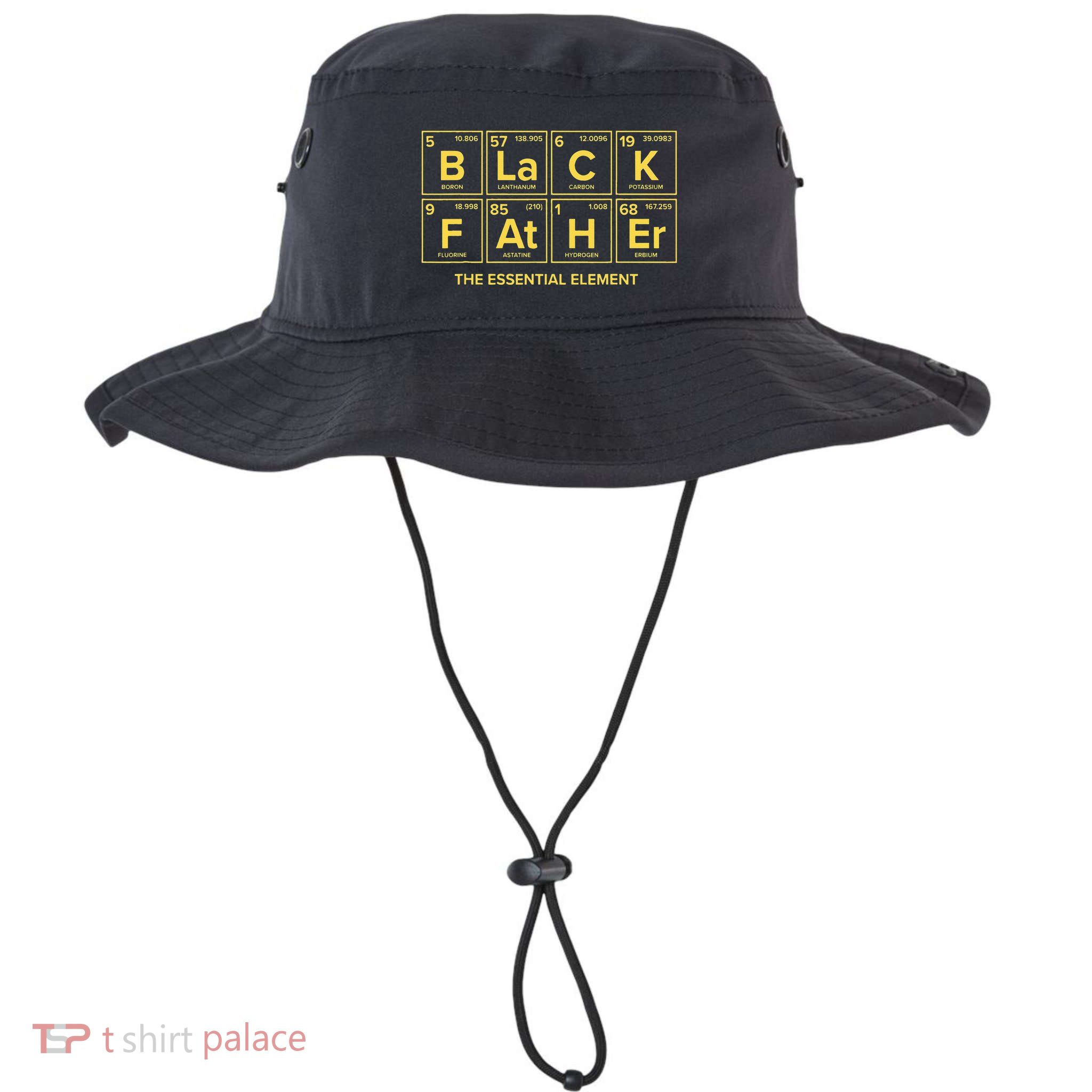 Black Father The Essential Element Dad Chemistry Science Bucket Hat