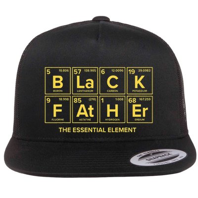 Black Father The Essential Element Dad Chemistry Science Flatbill Hat