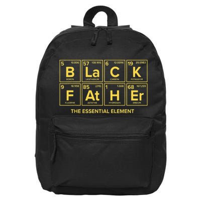 Black Father The Essential Element Dad Chemistry Science 16 in Basic Backpack