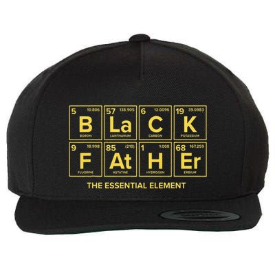 Black Father The Essential Element Dad Chemistry Science Wool Snapback Cap