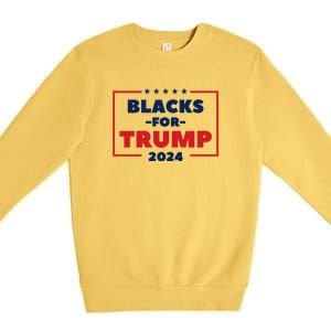 Blacks For Trump 2024 | Black Voices For Trump Premium Crewneck Sweatshirt