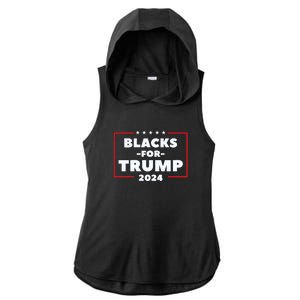 Blacks For Trump 2024 | Black Voices For Trump Ladies PosiCharge Tri-Blend Wicking Draft Hoodie Tank