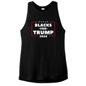 Blacks For Trump 2024 | Black Voices For Trump Ladies PosiCharge Tri-Blend Wicking Tank