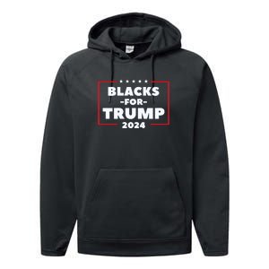 Blacks For Trump 2024 | Black Voices For Trump Performance Fleece Hoodie