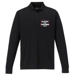 Blacks For Trump 2024 | Black Voices For Trump Performance Long Sleeve Polo