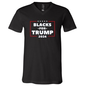 Blacks For Trump 2024 | Black Voices For Trump V-Neck T-Shirt