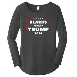 Blacks For Trump 2024 | Black Voices For Trump Women's Perfect Tri Tunic Long Sleeve Shirt