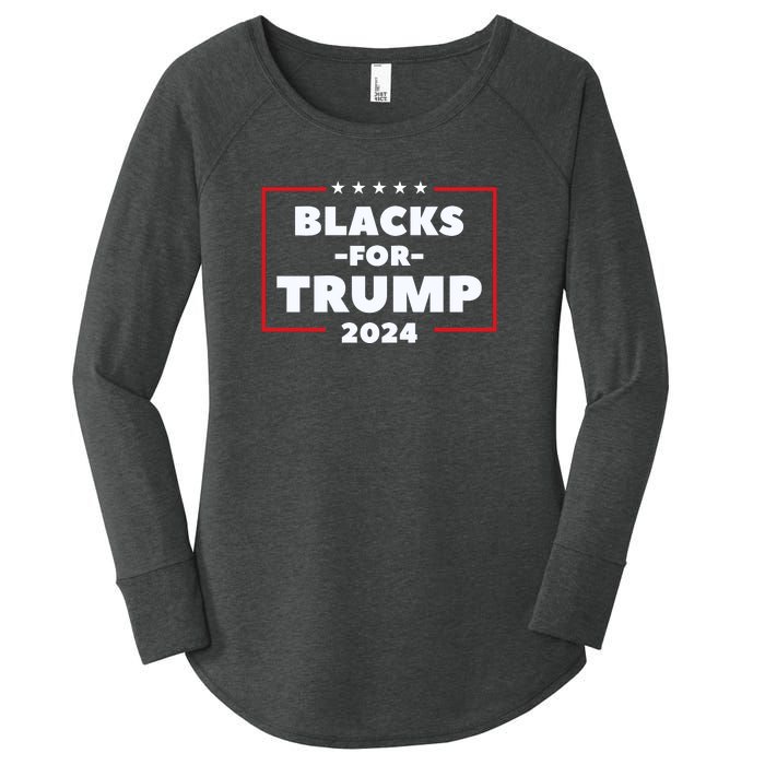 Blacks For Trump 2024 | Black Voices For Trump Women's Perfect Tri Tunic Long Sleeve Shirt