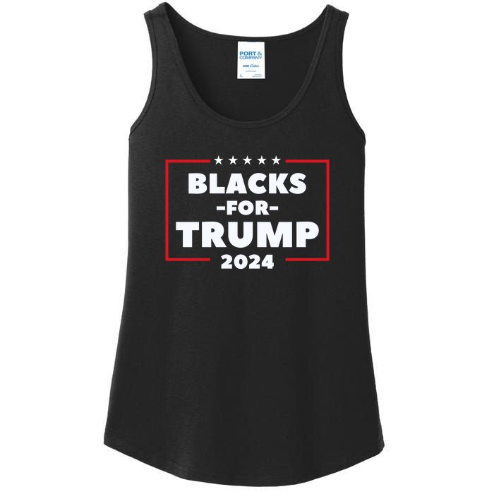 Blacks For Trump 2024 | Black Voices For Trump Ladies Essential Tank