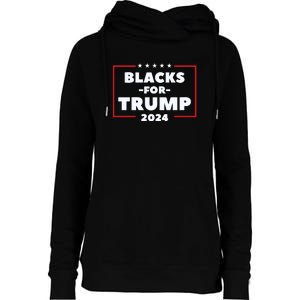 Blacks For Trump 2024 | Black Voices For Trump Womens Funnel Neck Pullover Hood