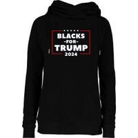 Blacks For Trump 2024 | Black Voices For Trump Womens Funnel Neck Pullover Hood