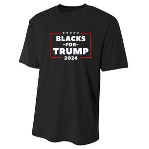 Blacks For Trump 2024 | Black Voices For Trump Performance Sprint T-Shirt