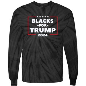 Blacks For Trump 2024 | Black Voices For Trump Tie-Dye Long Sleeve Shirt