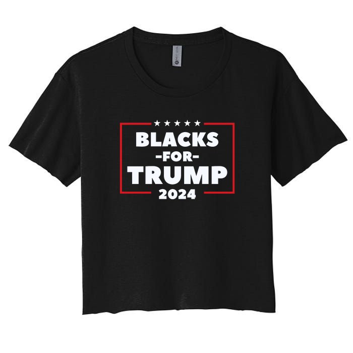 Blacks For Trump 2024 | Black Voices For Trump Women's Crop Top Tee