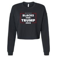 Blacks For Trump 2024 | Black Voices For Trump Cropped Pullover Crew