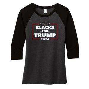 Blacks For Trump 2024 | Black Voices For Trump Women's Tri-Blend 3/4-Sleeve Raglan Shirt