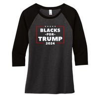 Blacks For Trump 2024 | Black Voices For Trump Women's Tri-Blend 3/4-Sleeve Raglan Shirt