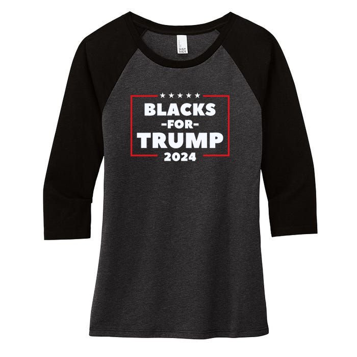 Blacks For Trump 2024 | Black Voices For Trump Women's Tri-Blend 3/4-Sleeve Raglan Shirt