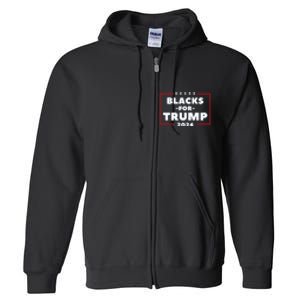 Blacks For Trump 2024 | Black Voices For Trump Full Zip Hoodie