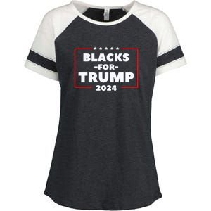 Blacks For Trump 2024 | Black Voices For Trump Enza Ladies Jersey Colorblock Tee