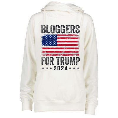 Bloggers For Trump 2024 Womens Funnel Neck Pullover Hood