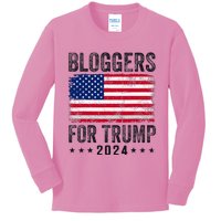 Bloggers For Trump 2024 Kids Long Sleeve Shirt