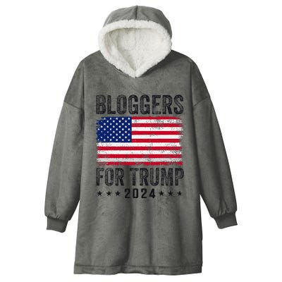 Bloggers For Trump 2024 Hooded Wearable Blanket